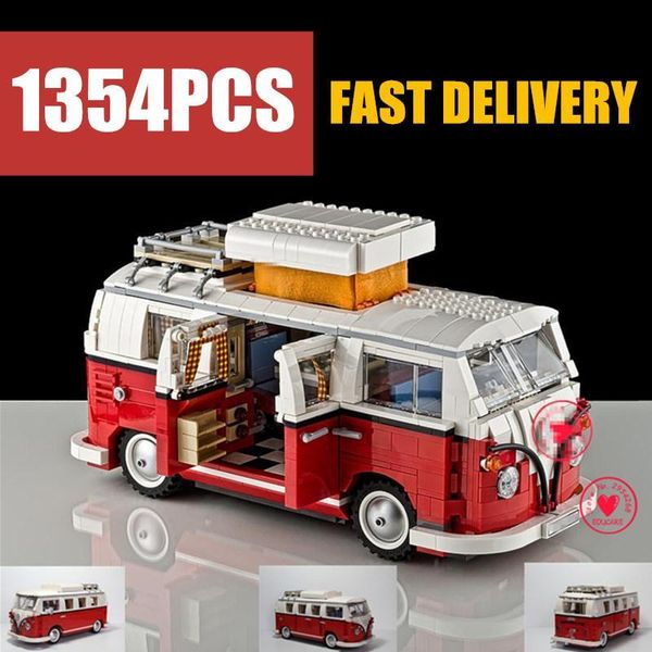 

NEW 1354PCS Creator Camper Van гоночный автомобиль Fit Legoings Technic City Model Building Block Кирпичи игрушки подарков Kid Birthday Рождество