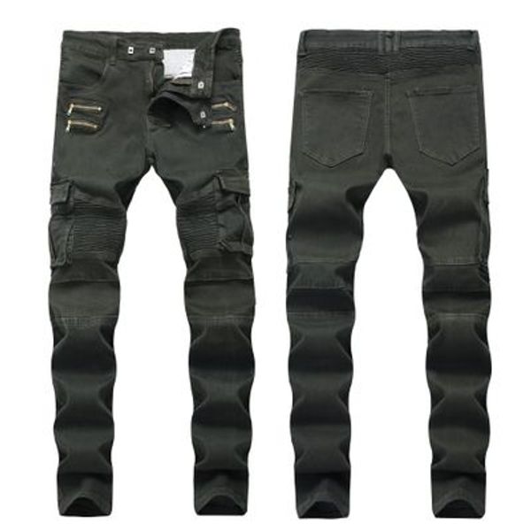 2018 slim stretch denim pants pants green green stitching european and american trend to increase men's pants 28-40, Blue
2018 slim stretch denim pants pants green green stitching european and american trend to increase men's pants 28-40, Blue
