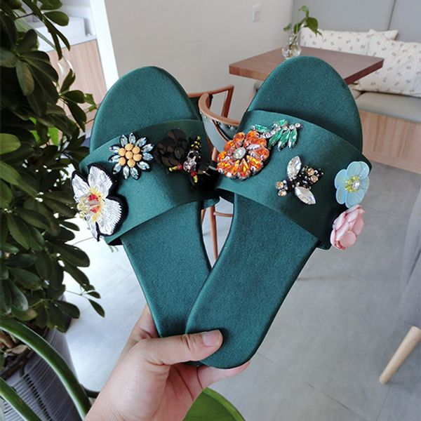 summer women slides fashion women silk fabrics soft slippers with crystal home bathroom slippers beach flip flops shoes, Black
summer women slides fashion women silk fabrics soft slippers with crystal home bathroom slippers beach flip flops shoes, Black