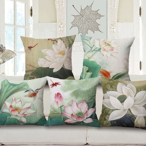 chinese painting lotus hold cotton pillow case home furnishing sofa back cushion cushion set
chinese painting lotus hold cotton pillow case home furnishing sofa back cushion cushion set