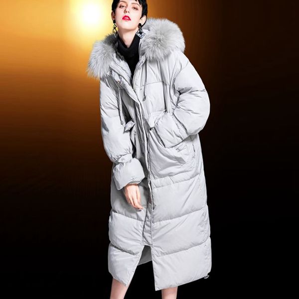 long female winter new style down jacket thick duck down women's coats big wool collar medium clothes lady overcoats, Black
long female winter new style down jacket thick duck down women's coats big wool collar medium clothes lady overcoats, Black