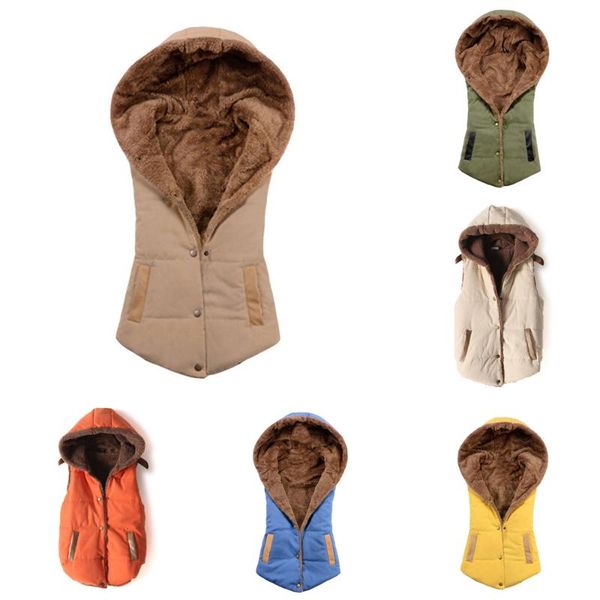 autumn winter slim women vest jackets warm cotton hooded waistcoat female fashion casual wild popular jackets with pockets, Black;white
autumn winter slim women vest jackets warm cotton hooded waistcoat female fashion casual wild popular jackets with pockets, Black;white