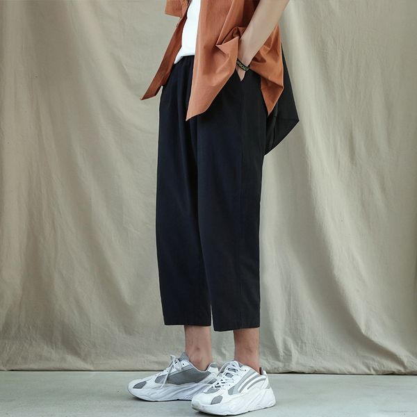 new cotton and casual trousers male fashion korean version loose nine-minute trousers student wide-legged hallen, Black
new cotton and casual trousers male fashion korean version loose nine-minute trousers student wide-legged hallen, Black