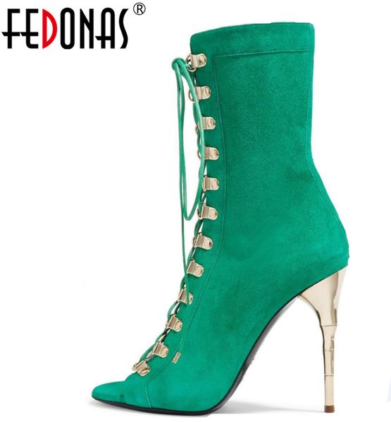 fedonas new thin high heels pumps corss-tied party wedding shoes women suede leather peep toe prom pumps ankle boots, Black
fedonas new thin high heels pumps corss-tied party wedding shoes women suede leather peep toe prom pumps ankle boots, Black