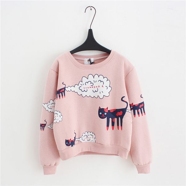 spring autumn sweatshirt women plus size loose casual plus thick velvet cartoon cat pattern sweatshirts pullovers, Black
spring autumn sweatshirt women plus size loose casual plus thick velvet cartoon cat pattern sweatshirts pullovers, Black