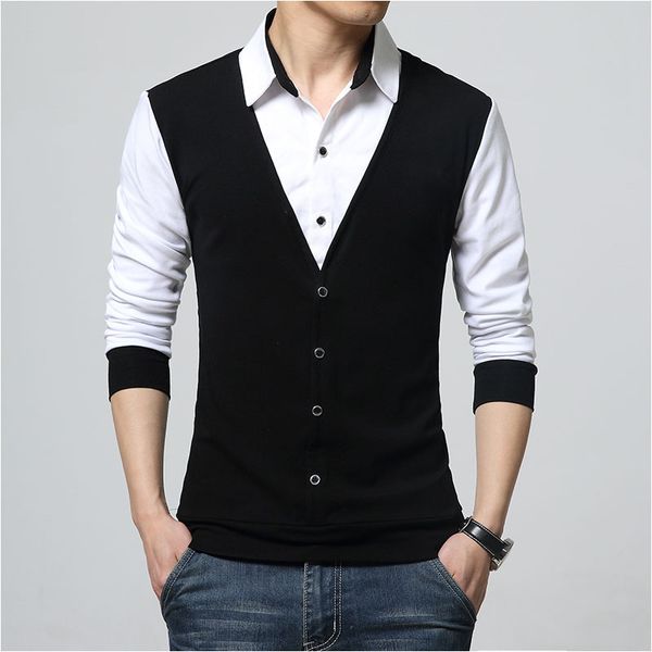 browon autumn mens t shirts fashion 2021 fake two clothing cool men long sleeve casual male, White;black
browon autumn mens t shirts fashion 2021 fake two clothing cool men long sleeve casual male, White;black