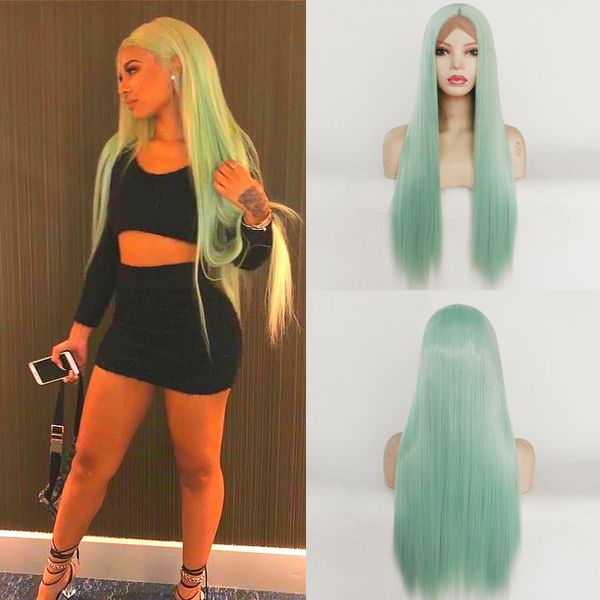 Light Cyan Synthetic Lace Front Wig Glueless Heat Resistant Fiber Restyleable Synthetic Hair Long Straight Hair Synthetic Wigs Cosplay
Light Cyan Synthetic Lace Front Wig Glueless Heat Resistant Fiber Restyleable Synthetic Hair Long Straight Hair Synthetic Wigs Cosplay