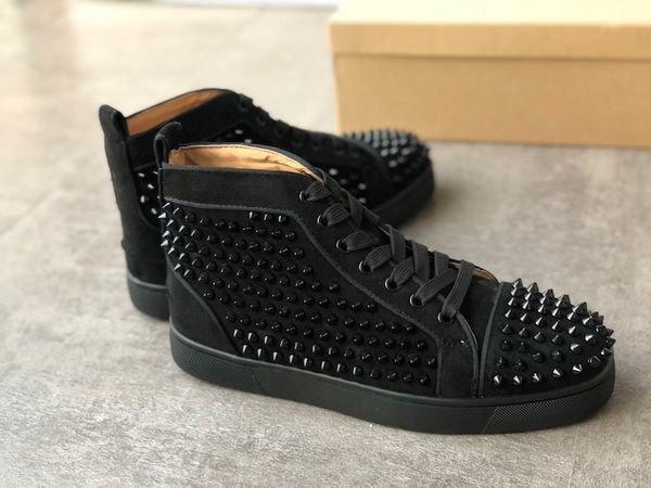 2019 designer sneakers junior suede studded spikes shoes flat trainers red bottom shoe high silver spiked men shoes t07, Black
2019 designer sneakers junior suede studded spikes shoes flat trainers red bottom shoe high silver spiked men shoes t07, Black