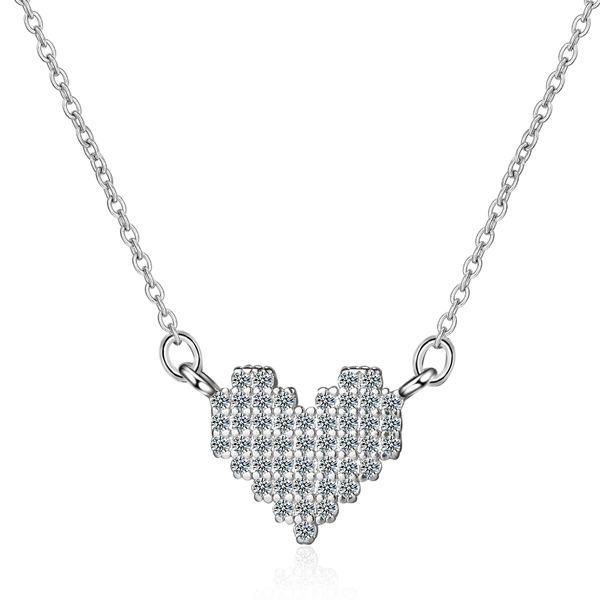 dz373 girl zircon pendant necklace bride wedding jewelry fashion sweet style exquisite valentine's day gift with heart, Silver
dz373 girl zircon pendant necklace bride wedding jewelry fashion sweet style exquisite valentine's day gift with heart, Silver