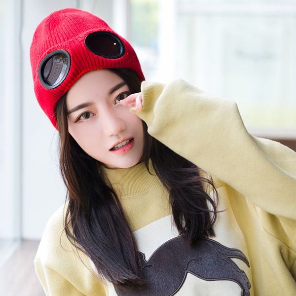 double-use thickened winter knitted hat warm beanies skullies ski cap with removable glasses for women, Black
double-use thickened winter knitted hat warm beanies skullies ski cap with removable glasses for women, Black