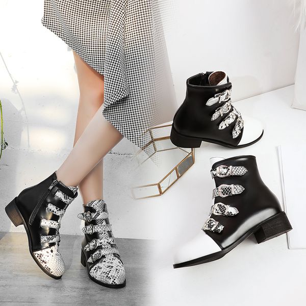 fashion women short boots autumn leather buckle ladies ankle boots flat rivet woman fall winter punk motorcycle girls, Black
fashion women short boots autumn leather buckle ladies ankle boots flat rivet woman fall winter punk motorcycle girls, Black