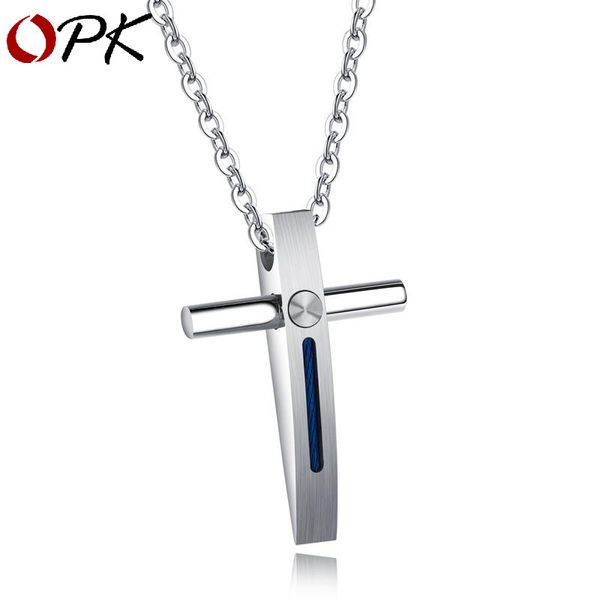 opk titanium steel christian jesus steel cross men's necklace chao men's student hanger, Silver
opk titanium steel christian jesus steel cross men's necklace chao men's student hanger, Silver