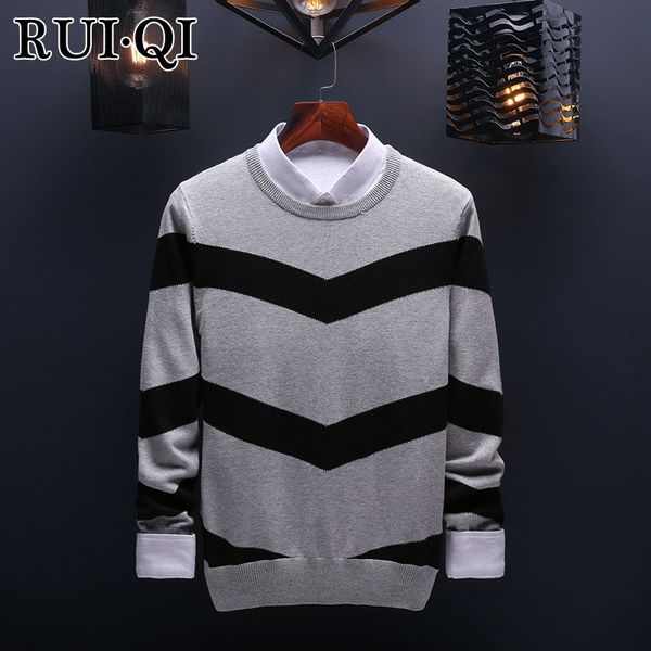 rui qi fashion 2018 new sweater male style casual long sleeves sweaters pullovers autumn winter sweater clothing for men xh-1710, White;black
rui qi fashion 2018 new sweater male style casual long sleeves sweaters pullovers autumn winter sweater clothing for men xh-1710, White;black