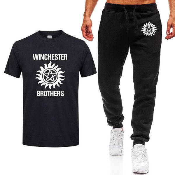 supernatural tshirt men summer winchester brothers print fashion casual cotton short sleeve men t shirt+pants suitt
supernatural tshirt men summer winchester brothers print fashion casual cotton short sleeve men t shirt+pants suitt