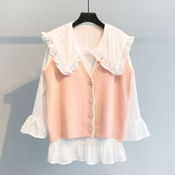 2020 spring new korean-style loose v-neck vest knitted sweater coat cardigan women yfnt508, Black;white
2020 spring new korean-style loose v-neck vest knitted sweater coat cardigan women yfnt508, Black;white