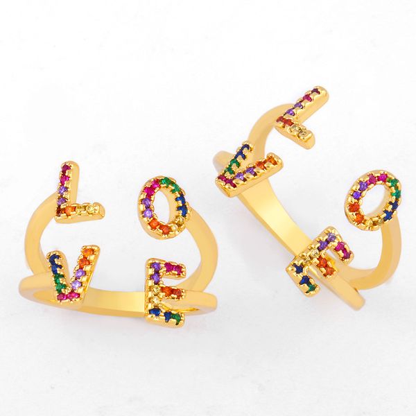 creative colorful crystal zircon alphabet ring open love ring women girls letters finger rings copper 18k gold plated designer jewelry gifts, Silver
creative colorful crystal zircon alphabet ring open love ring women girls letters finger rings copper 18k gold plated designer jewelry gifts, Silver