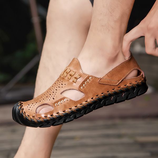 sandals summer genuine leather male beach soft comfortable outdoor slippers slip-on men plus size 38-48 w5, Black
sandals summer genuine leather male beach soft comfortable outdoor slippers slip-on men plus size 38-48 w5, Black