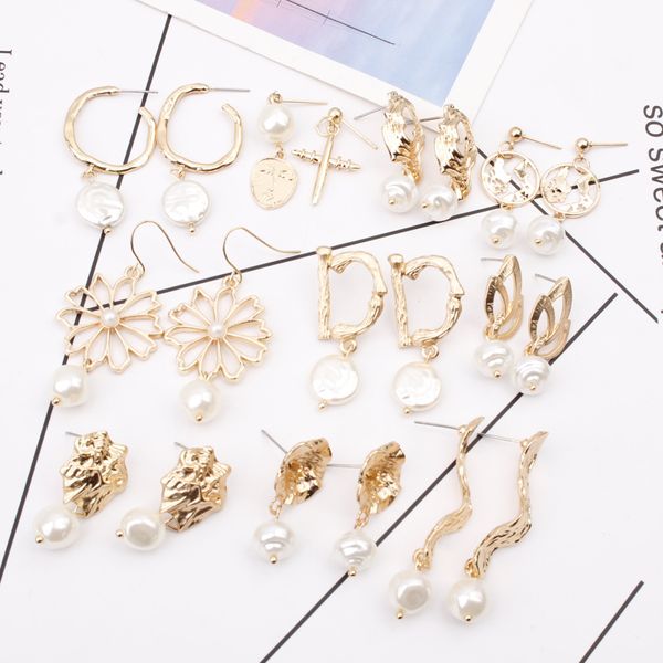 retro highlight imitation pearl series jewelry accessories pendant earrings simple wild irregular metal earrings ladies temperament e, Silver
retro highlight imitation pearl series jewelry accessories pendant earrings simple wild irregular metal earrings ladies temperament e, Silver