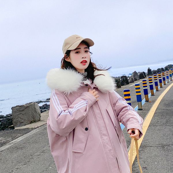 2019 winter new style korean-style loose-fit slimming mid-length sports stripes baseball loose-fit down jacket cotton-padded clo, Blue;black
2019 winter new style korean-style loose-fit slimming mid-length sports stripes baseball loose-fit down jacket cotton-padded clo, Blue;black