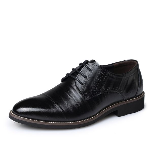 men's male casual cow genuine leather shoes oxford business lace up shoes man formal wedding office men dress, Black
men's male casual cow genuine leather shoes oxford business lace up shoes man formal wedding office men dress, Black