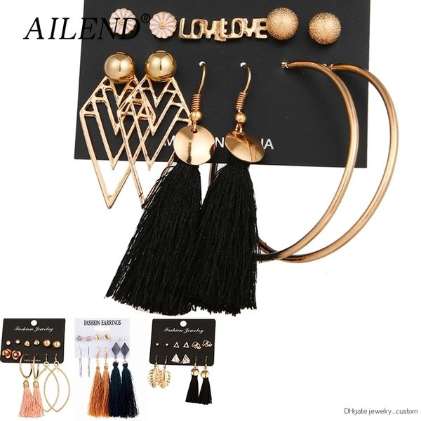 Bohemian Ms. Brincos Earrings Retro Geometric Rhombus Big Circle Earrings Female Jewelry 2019 New