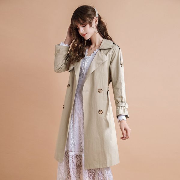 women's trench coats fall/winter 2021 lapels solid color woven long sleeve coat temperament light ripe windbreaker woman, Tan;black
women's trench coats fall/winter 2021 lapels solid color woven long sleeve coat temperament light ripe windbreaker woman, Tan;black