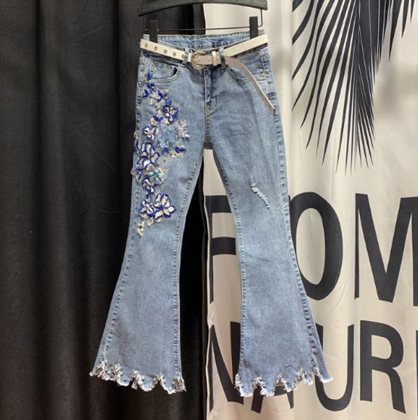 beads flower jeans women 2020 spring new high waisted slimming denim pants ladies flower flare denim pants jeans trousers, Blue
beads flower jeans women 2020 spring new high waisted slimming denim pants ladies flower flare denim pants jeans trousers, Blue