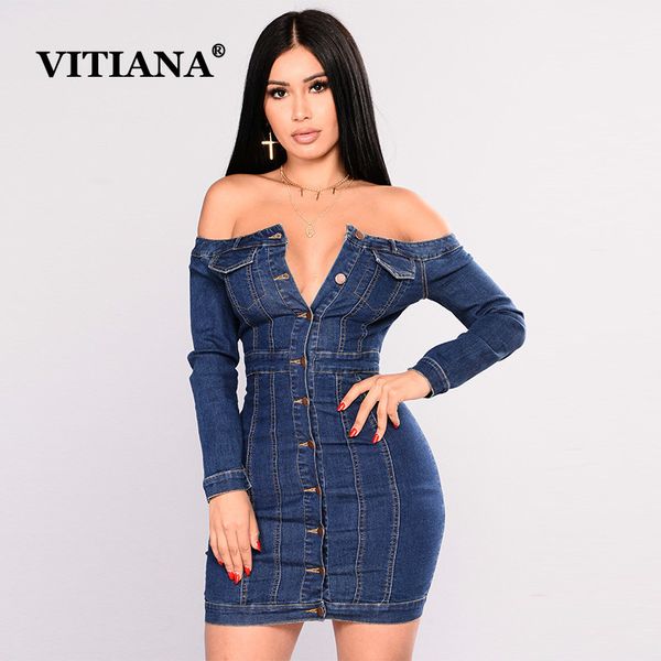 vitiana женщины жан платье женский 2019 с длинным рукавом без бретелек с плеча империя синий botton джинсовые платья дамы сексуальная клубна, Black;gray
vitiana женщины жан платье женский 2019 с длинным рукавом без бретелек с плеча империя синий botton джинсовые платья дамы сексуальная клубна, Black;gray