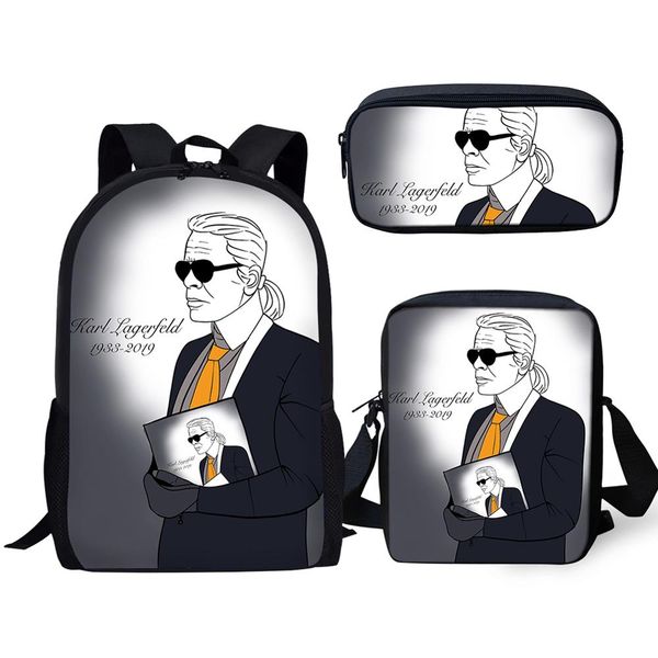 elviswords 3pcs set children's backpack karl lagerfelds designer pattern school book bag students backpack/messenger bag/pen bag
elviswords 3pcs set children's backpack karl lagerfelds designer pattern school book bag students backpack/messenger bag/pen bag