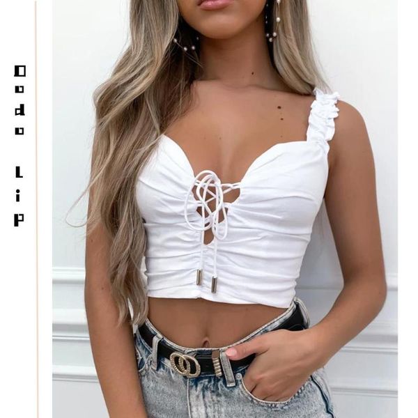 casual women sleeveless slim ruffled white tank crop fashion crop women summer cute sweet bandage vest
casual women sleeveless slim ruffled white tank crop fashion crop women summer cute sweet bandage vest