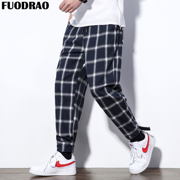 fuodrao new hip hop joggers pants high street plaid wide leg pants men streetwear male trousers plus size sweatpants k107, Black
fuodrao new hip hop joggers pants high street plaid wide leg pants men streetwear male trousers plus size sweatpants k107, Black