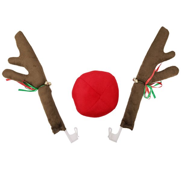 1 set of xmas plush car vehicle reindeer antlers & red nose christmas decoration kit ornament gifts antler decors 
1 set of xmas plush car vehicle reindeer antlers & red nose christmas decoration kit ornament gifts antler decors