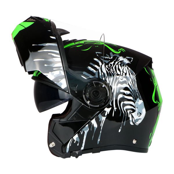 

brand new motorcycle motorbike motorcross full face helmet helm flip up helmet protective gear dirt biker dual lens ece