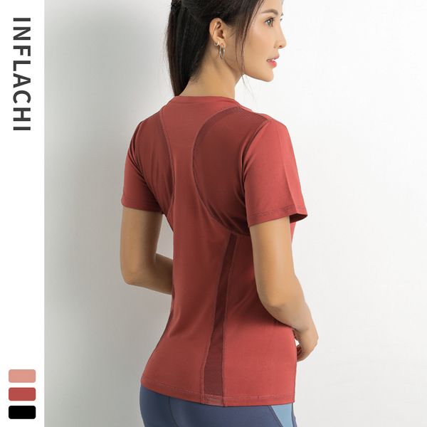 mesh panel sports t-shirt women's slim round neck short sleeve yoga quick drying and ventilating fitness running yoga shirt, White;red
mesh panel sports t-shirt women's slim round neck short sleeve yoga quick drying and ventilating fitness running yoga shirt, White;red