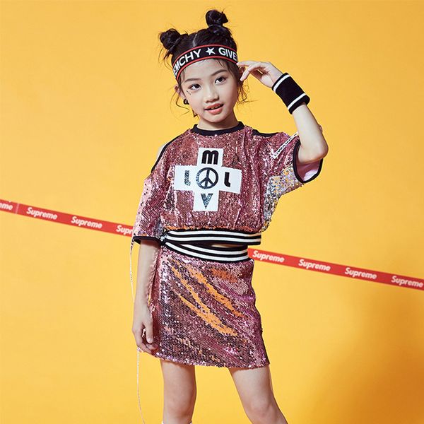 hip hop dance costume sequined modern skirt cheerleader outfit kids jazz suit girls stage street dancing clothing dnv11082, Black;red
hip hop dance costume sequined modern skirt cheerleader outfit kids jazz suit girls stage street dancing clothing dnv11082, Black;red