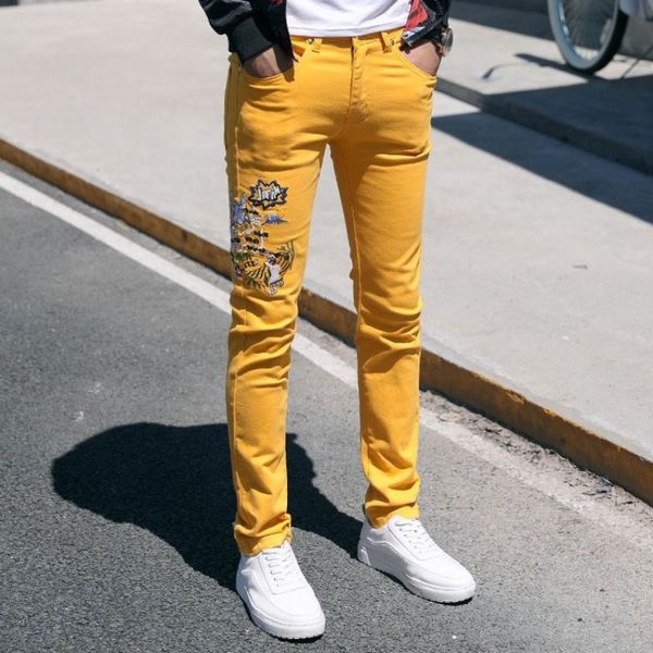 fashion mens animal embroidery slim fit casual pencil pants personalized streetwear hip hop jeans denim trousers, Black
fashion mens animal embroidery slim fit casual pencil pants personalized streetwear hip hop jeans denim trousers, Black