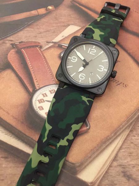 camouflage strap automatic aviation commando bellross mechanical 42mm mens watches grey dial wristwatches with white hour marker and hands, Slivery;brown
camouflage strap automatic aviation commando bellross mechanical 42mm mens watches grey dial wristwatches with white hour marker and hands, Slivery;brown