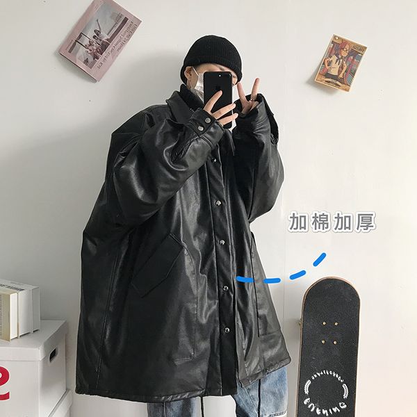 winter men's loose long pu baseball leather motorcycle snow black jackets trench lint cotton-padded clothes faux fur thick coats
winter men's loose long pu baseball leather motorcycle snow black jackets trench lint cotton-padded clothes faux fur thick coats