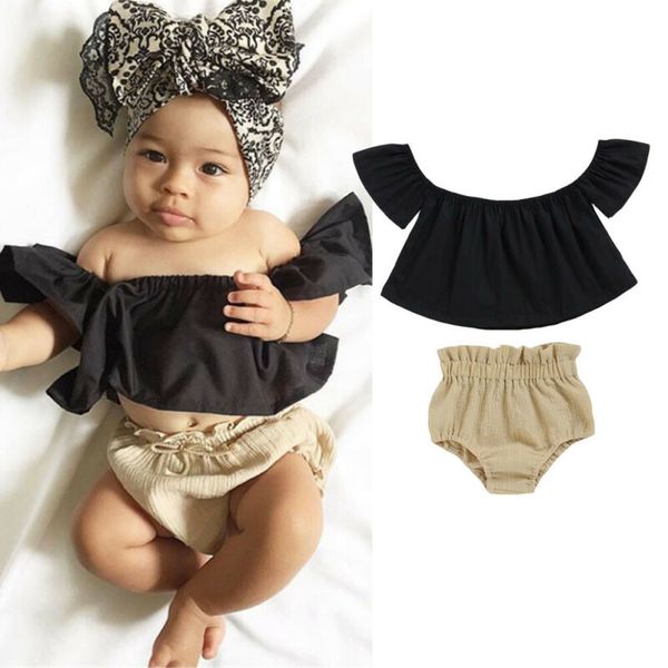 summer newborn infant baby girl clothes set 2pcs off shoulder shorts outfits set 3-18months, White
summer newborn infant baby girl clothes set 2pcs off shoulder shorts outfits set 3-18months, White