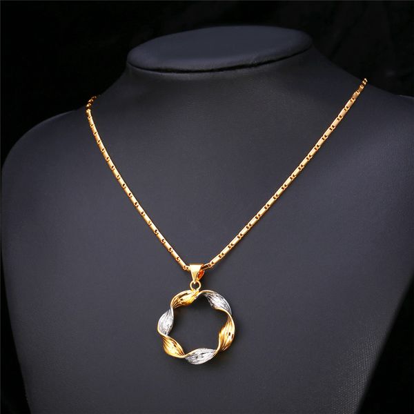 kpop 2 tone necklace gold color twisted trendy round necklaces & pendants for women p238, Silver
kpop 2 tone necklace gold color twisted trendy round necklaces & pendants for women p238, Silver