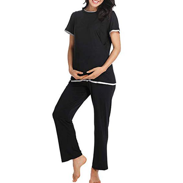 2019 fashion hot solid color ladies pregnant women short-sleeved solid color breastfeeding T-shirt jacket pants suit gestante40*
2019 fashion hot solid color ladies pregnant women short-sleeved solid color breastfeeding T-shirt jacket pants suit gestante40*