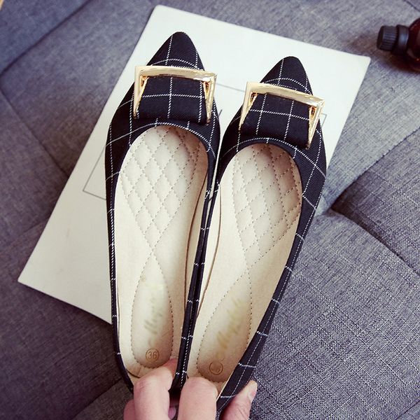 women's flats ladies metal button shoes soft slip-on casual shoes breathable women shoe grid loafers shoes, Black
women's flats ladies metal button shoes soft slip-on casual shoes breathable women shoe grid loafers shoes, Black