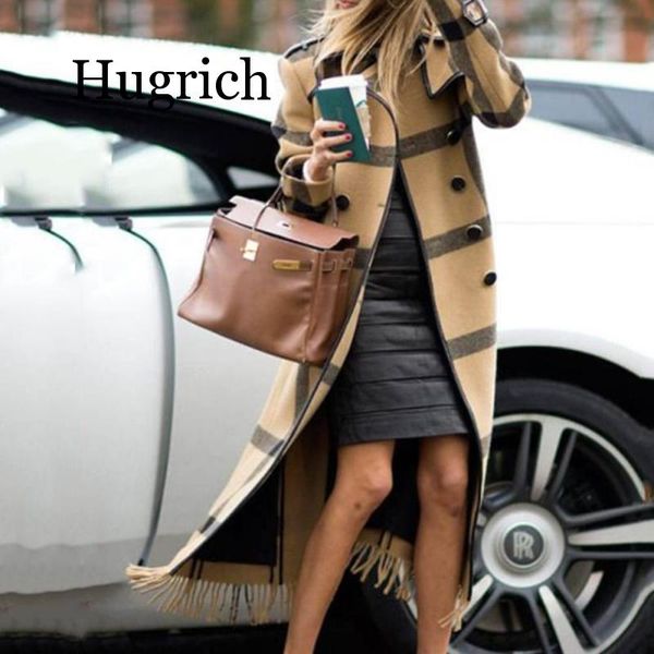 woolen blends plaid wool coat women overcoat 2019 fall winter graphics long coats plus size casual office ladies outwear, Black
woolen blends plaid wool coat women overcoat 2019 fall winter graphics long coats plus size casual office ladies outwear, Black