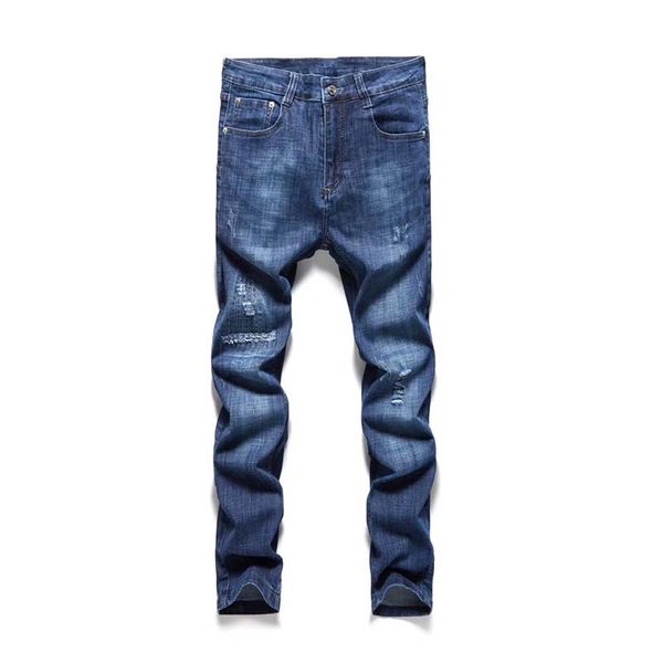 spring and autumn men's stretch jeans men's slim feet broken holes korean version of the trend tide brand black straight pants 202, Blue
spring and autumn men's stretch jeans men's slim feet broken holes korean version of the trend tide brand black straight pants 202, Blue