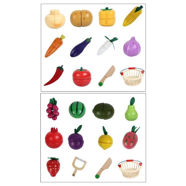 12 pcs magnetic wooden fruit / vegetable combination cutting toy set for children play & pretend round basket
12 pcs magnetic wooden fruit / vegetable combination cutting toy set for children play & pretend round basket