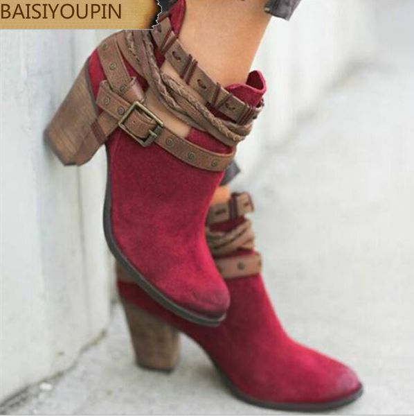 2018 autumn and winter new metal belt buckle coarse and short boots women's shoes custom big code 40 41 42 43, Black
2018 autumn and winter new metal belt buckle coarse and short boots women's shoes custom big code 40 41 42 43, Black