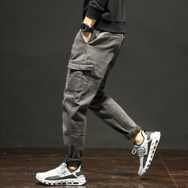 high street fashion men jeans black gray color punk style ankle banded trousers big pocket cargo pants hip hop jogger jeans men, Blue
high street fashion men jeans black gray color punk style ankle banded trousers big pocket cargo pants hip hop jogger jeans men, Blue