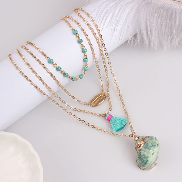 boho ocean beach cowrie shell necklace multi layered blue beads tassel pendant necklace women choker kolye collares summer beach, Silver
boho ocean beach cowrie shell necklace multi layered blue beads tassel pendant necklace women choker kolye collares summer beach, Silver