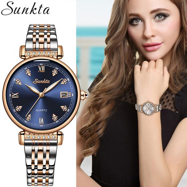 sunkta 2020 women watch creative design steel women's wrist watches female clock montre femme, Slivery;brown
sunkta 2020 women watch creative design steel women's wrist watches female clock montre femme, Slivery;brown