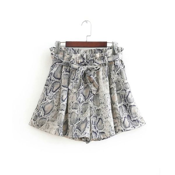 women vintage snake skin print sashes shorts ladies casual wide leg short pants chic brand pantalones cortos p206, White;black
women vintage snake skin print sashes shorts ladies casual wide leg short pants chic brand pantalones cortos p206, White;black